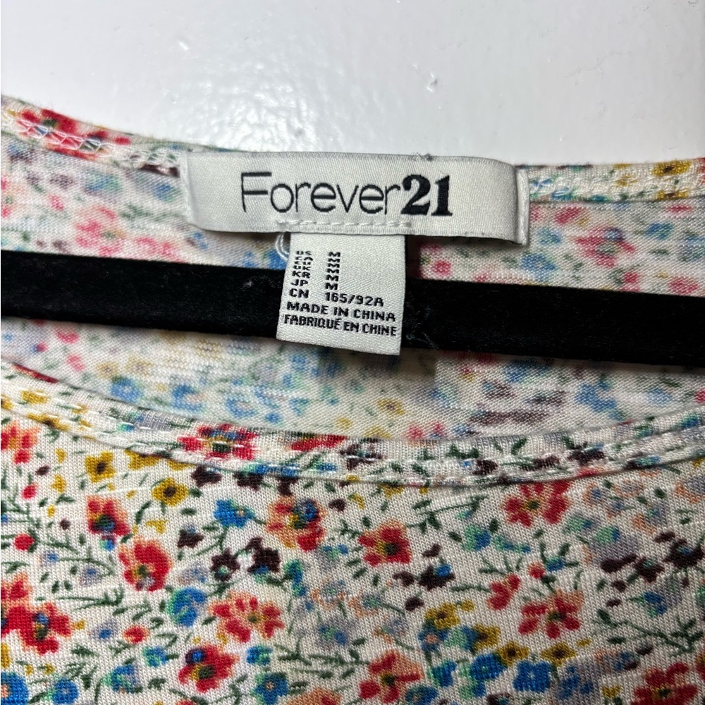 Forever 21 Floral Blouse - Red, Blue, Yellow - Picture 3 of 4